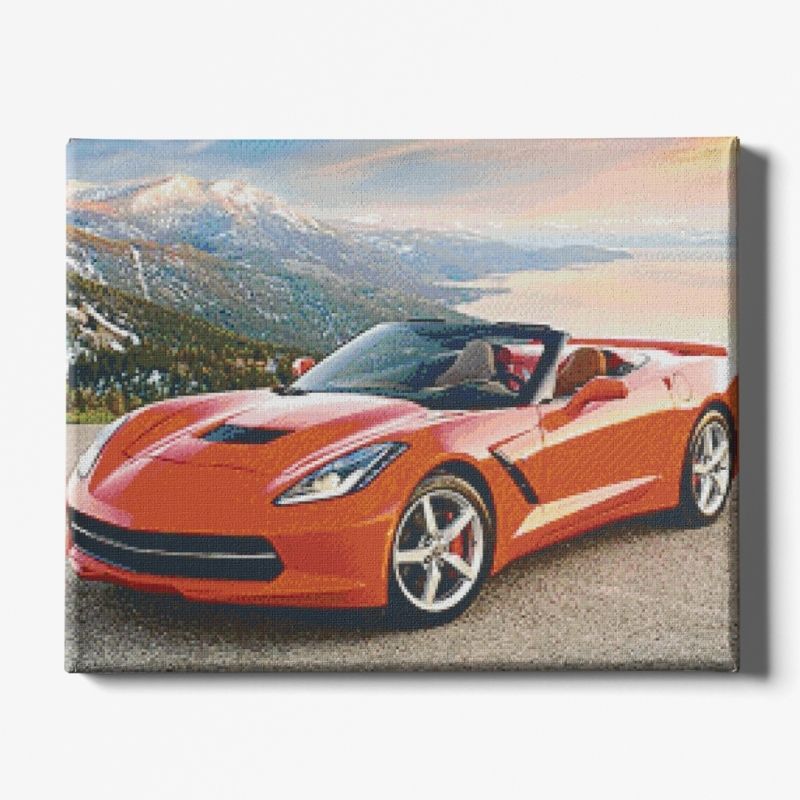 Kit Broderie Diamant Voiture Corvette - Brodeuse De Diamant