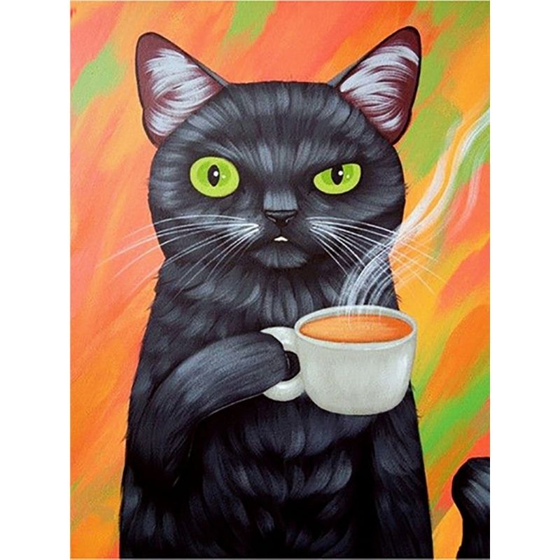 Kit Broderie Diamant Chat Noir - Brodeuse De Diamant