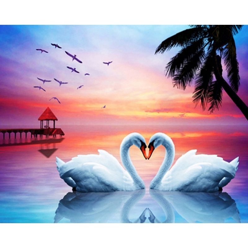 Kit Broderie Diamant Cygnes Paradis