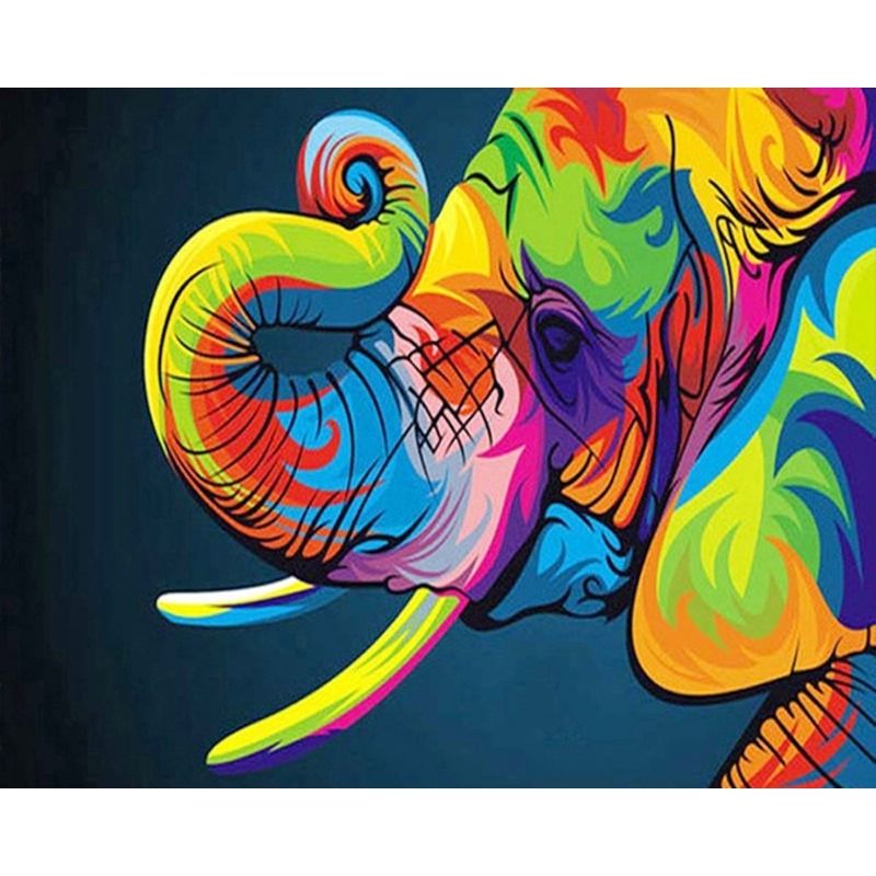 Kit Broderie Diamant Eléphant Pop Art - Brodeuse De Diamant