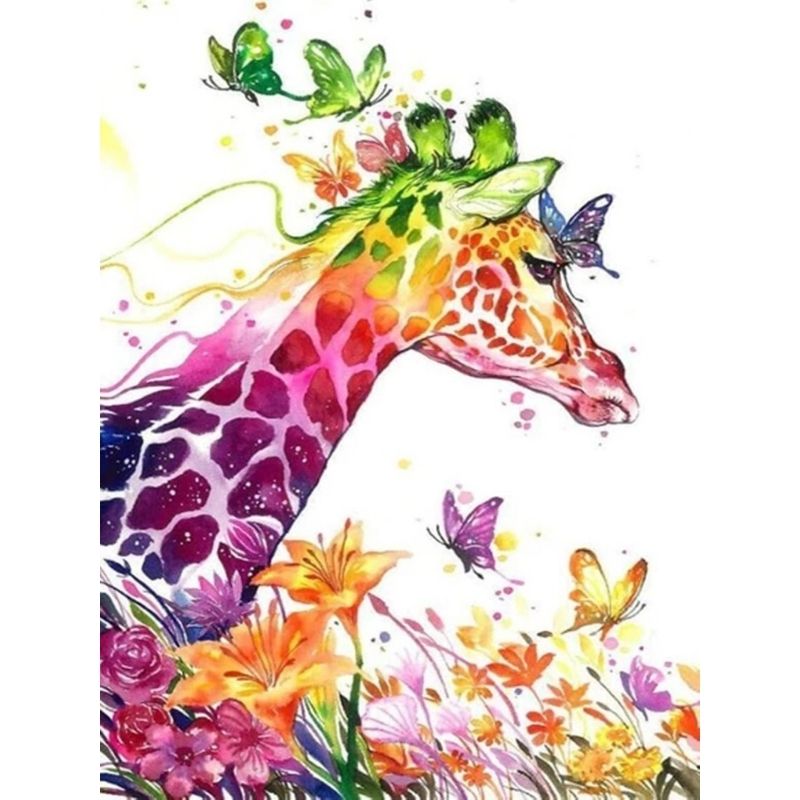 Kit Broderie Diamant Girafe Multicolore - Brodeuse De Diamant